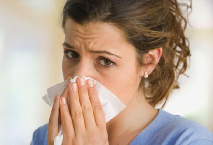 Tropfen in der Nase von Sinusitis 